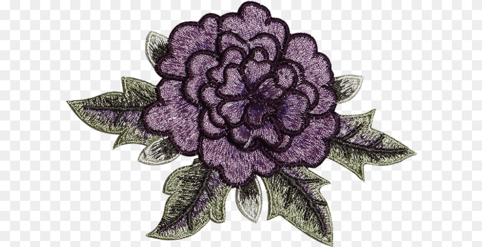 Small Purple Flower Embroider Patch For Simple Fashion Dahlia, Accessories, Plant, Pattern, Jewelry Png Image