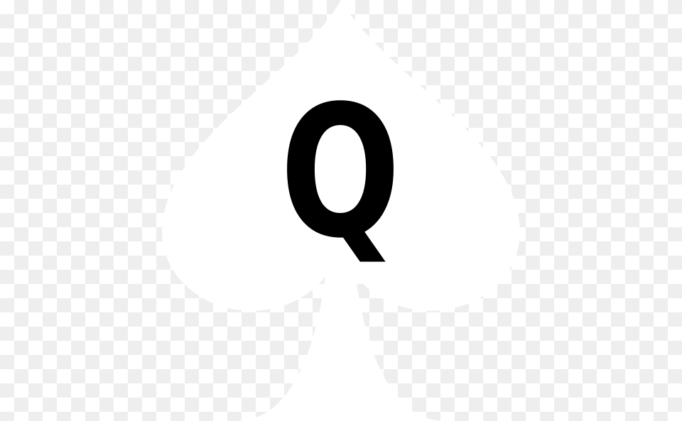 Small Queen Of Spades White, Symbol, Number, Text Png