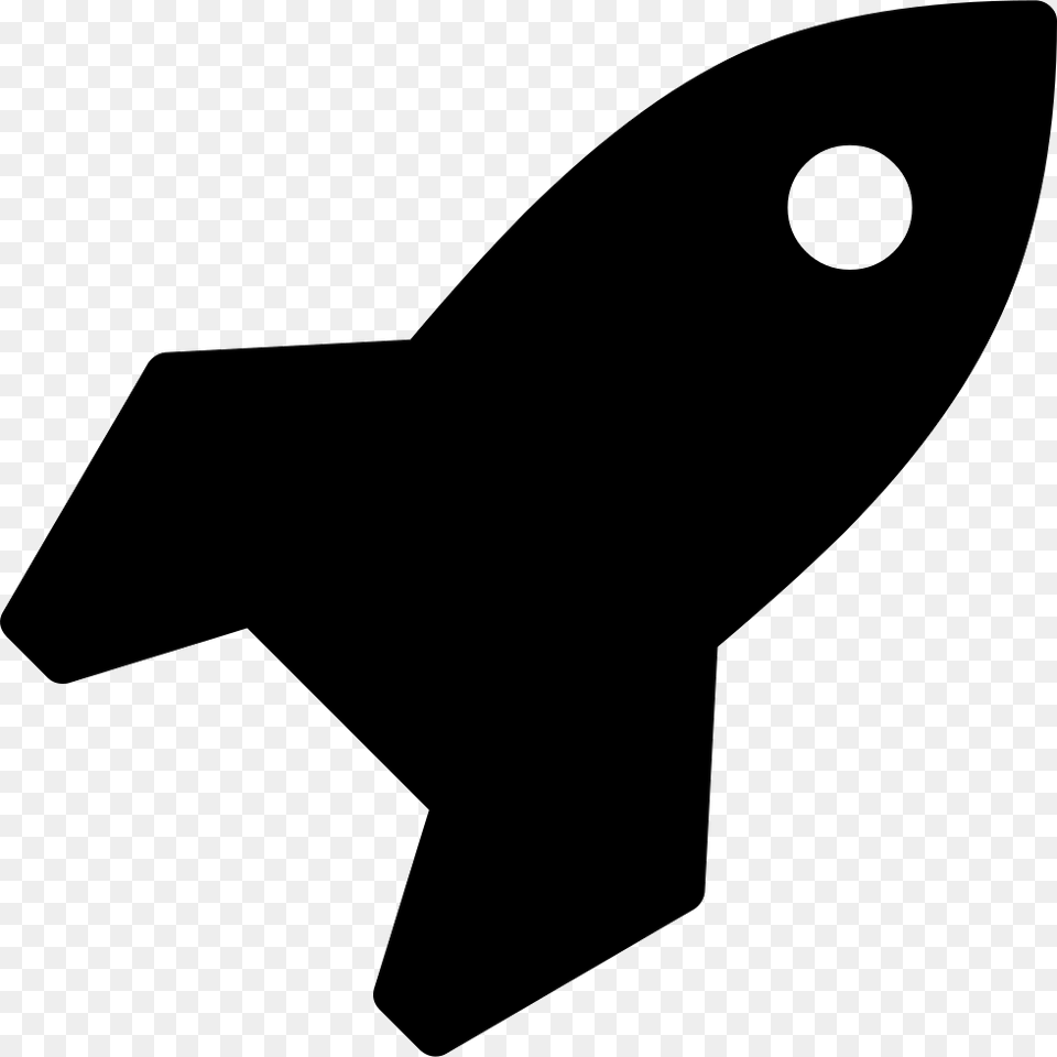 Small Rocket Ship Silhouette Icon, Stencil, Disk Free Png Download