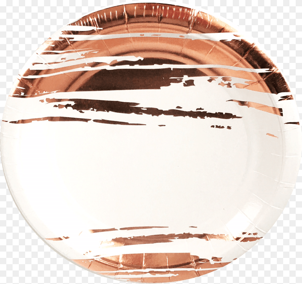 Small Rose Gold Brush Stroke Plates, Dish, Food, Meal, Platter Png Image