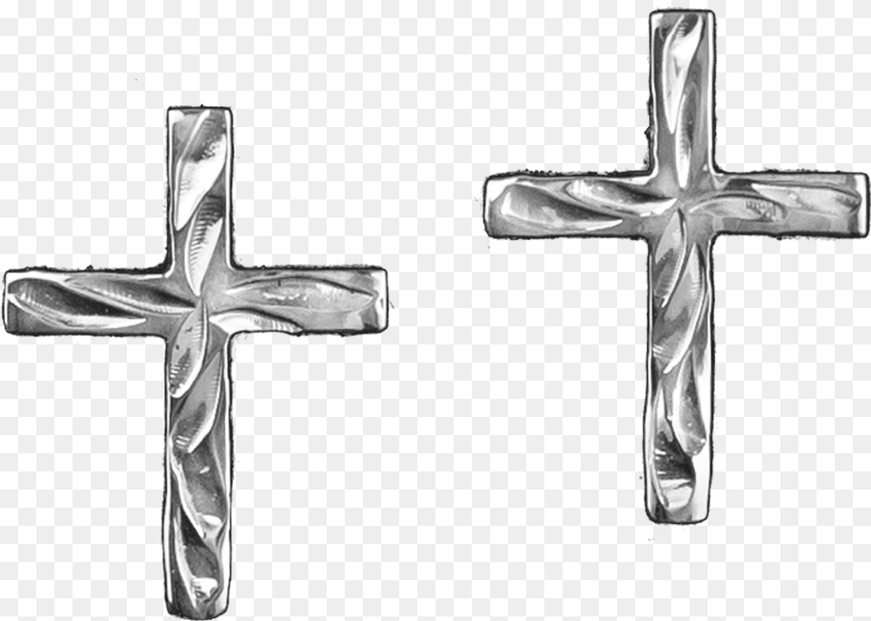 Small Silver Cross Earrings Cross, Symbol, Crucifix Free Png Download
