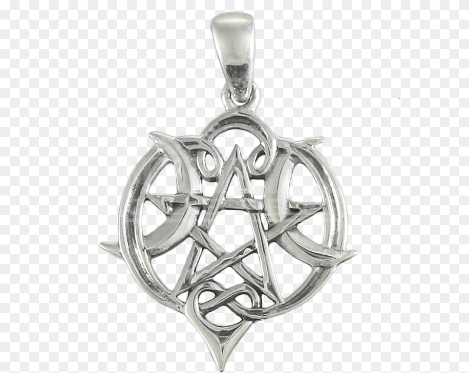 Small Silver Heart Pentacle Pendant Pentacle Full Size Locket, Accessories, Machine, Wheel Free Png