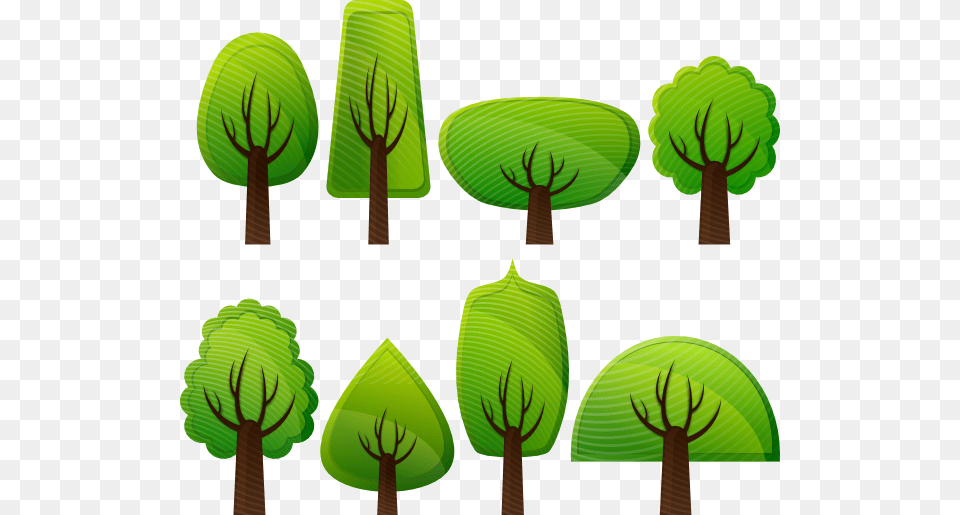 Small Simple Trees Vector, Green, Leaf, Plant, Tree Png