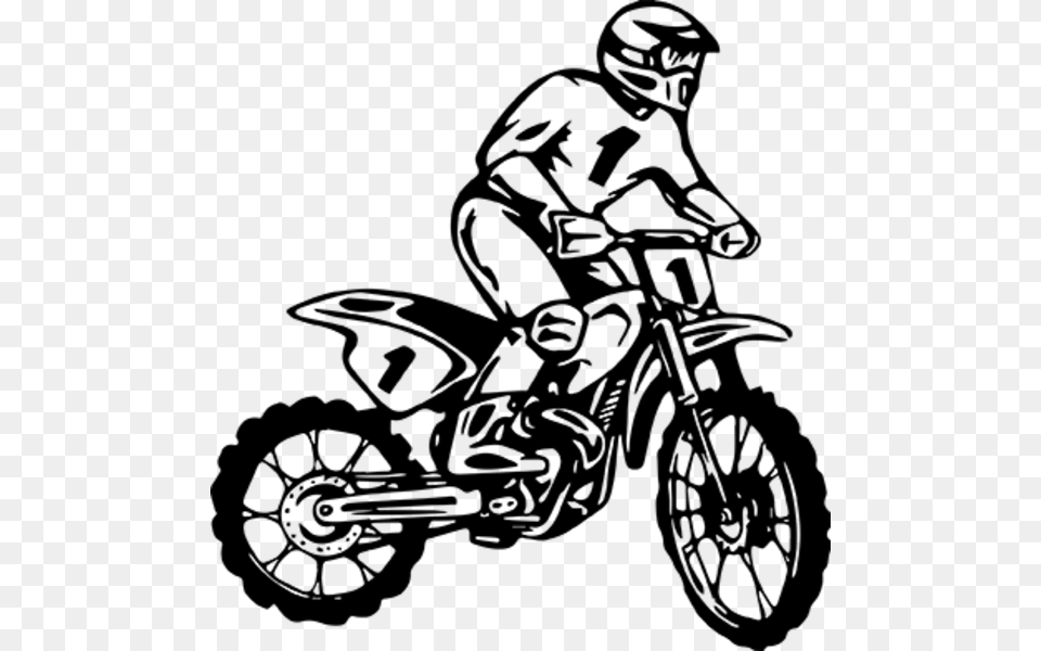 Small Style And Apply Dirt Bike Rider Wall Decal, Gray Png Image