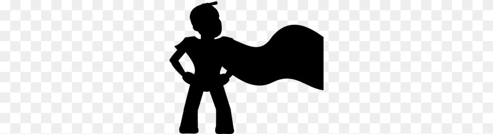 Small Superhero Sillhouette Clip Art, Gray Png