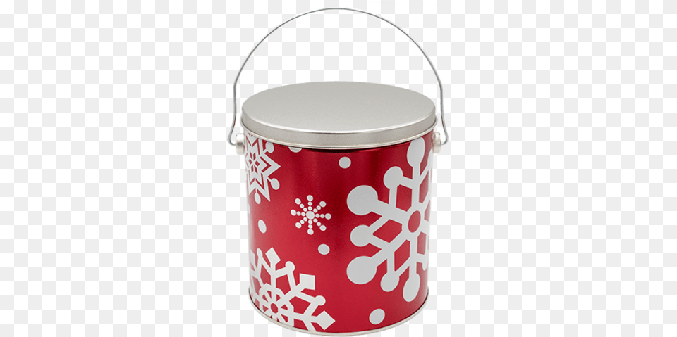 Small Tin Red Snowflake Gallon, Bucket, Bottle, Shaker, Can Free Png Download