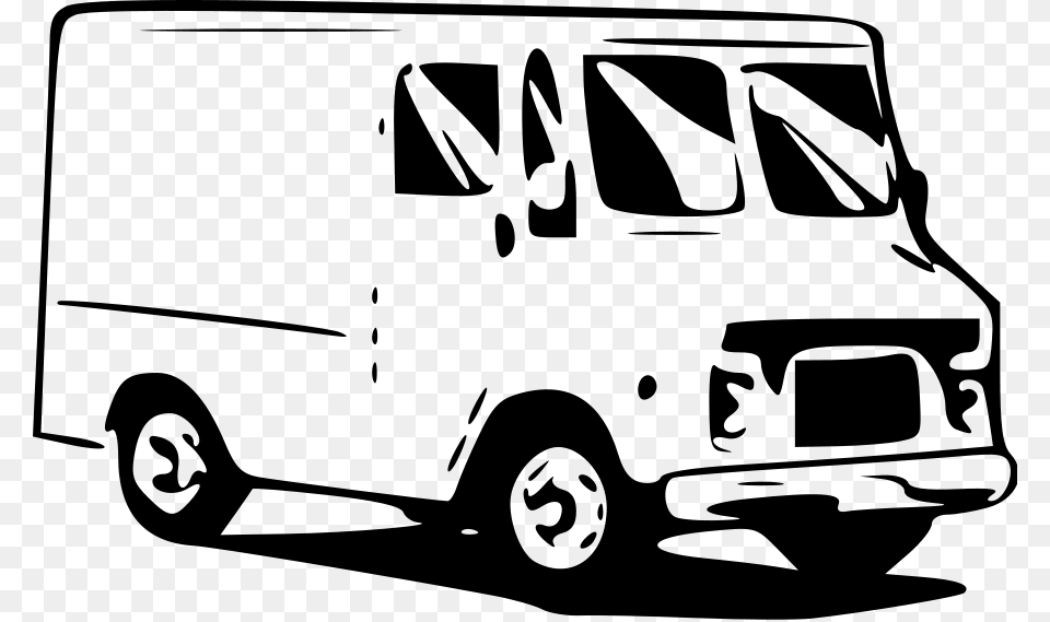 Small Truck Clipart Vector Clip Art Online Royalty Transparent Food Truck Clip Art, Gray Png