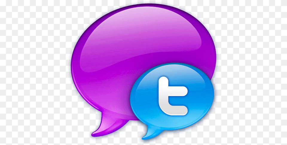 Small Twitter Logo In Blue Icon Balloon Icon, Purple, Disk, Sphere, Text Free Png Download