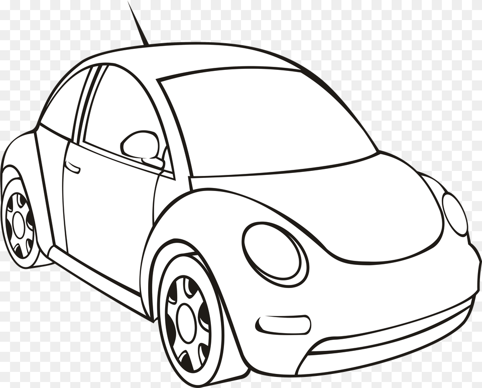 Small Urban Car Outline New Beetle Rysunek, Vehicle, Transportation, Sedan, Art Free Transparent Png