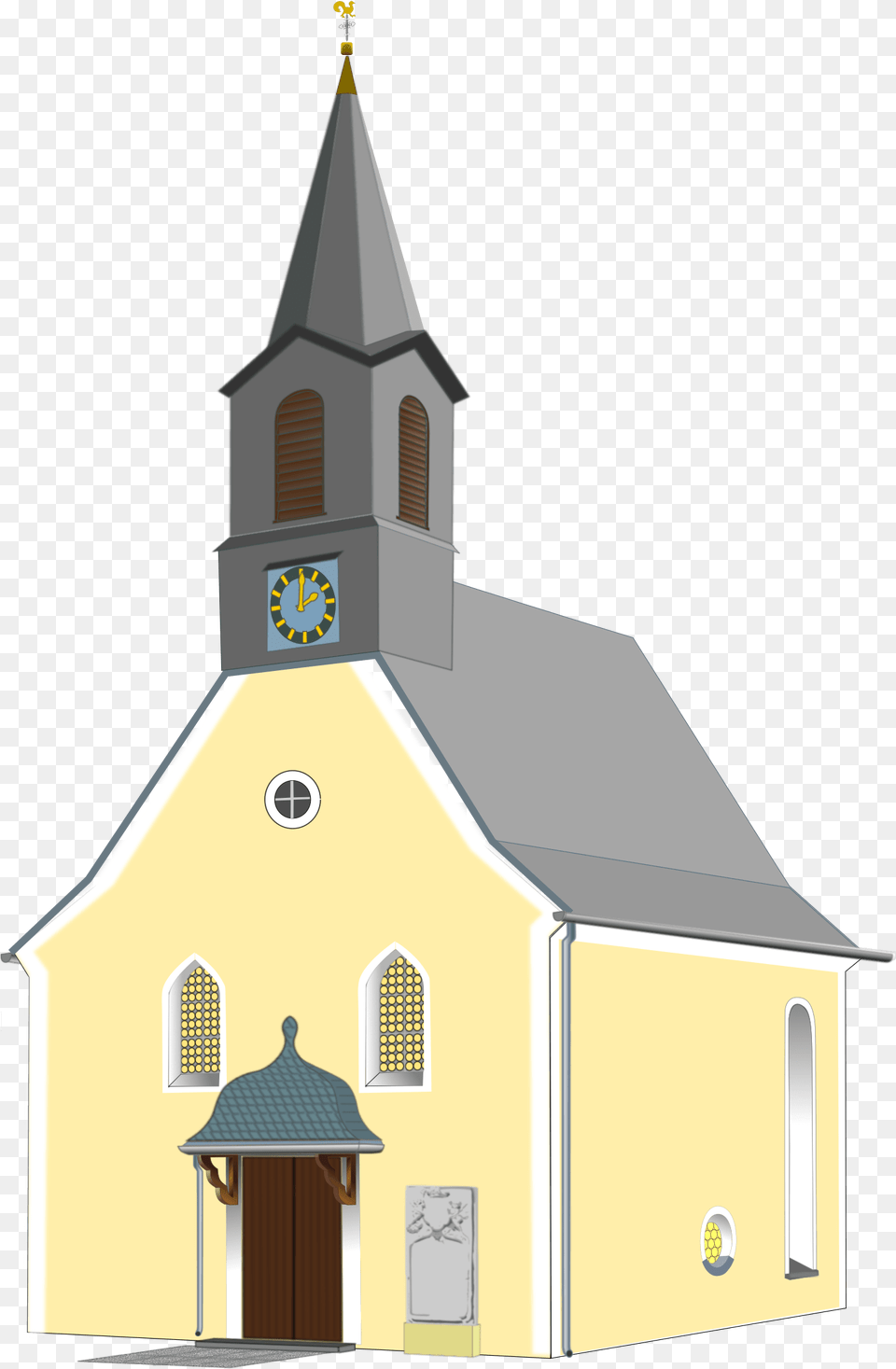 Small Village Stickpng Church Transparent Background, Architecture, Building, Clock Tower, Tower Png