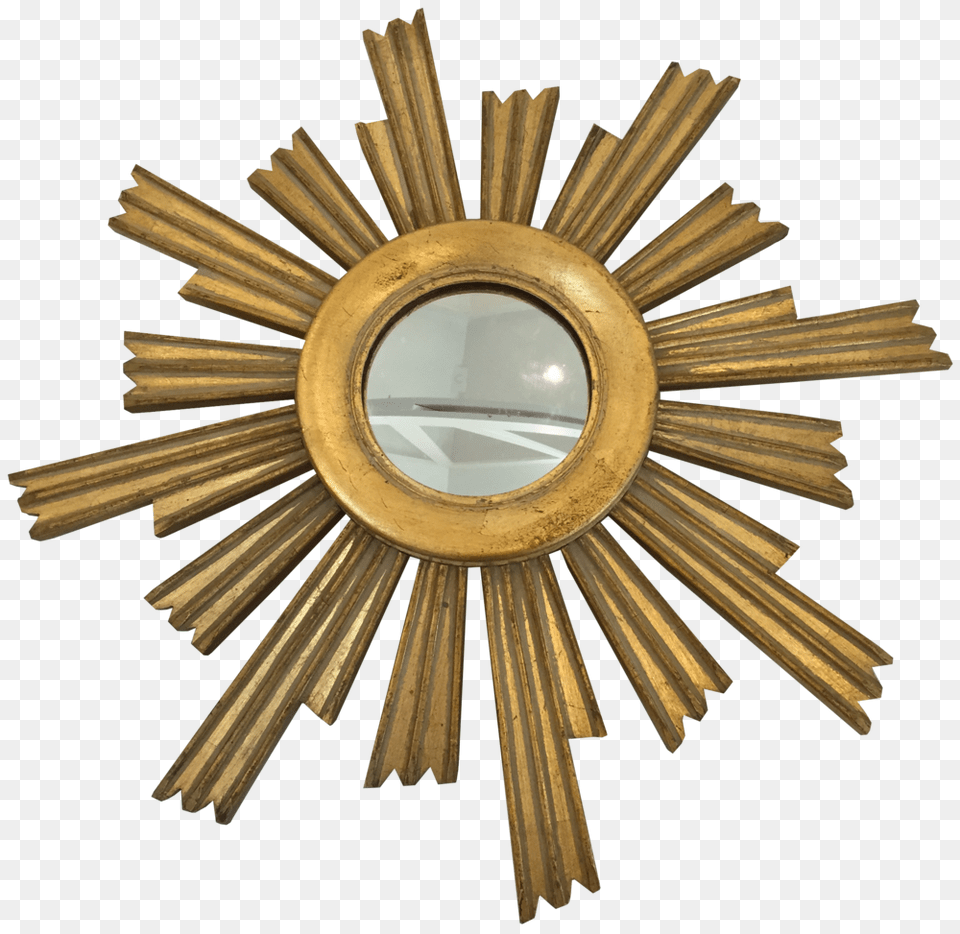 Small Vintage Gold Sunburst Mirror Tiffany Farha Design, Bronze, Photography, Accessories, Jewelry Png