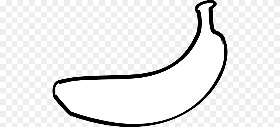 Small White Banana Outline, Food, Fruit, Plant, Produce Free Png