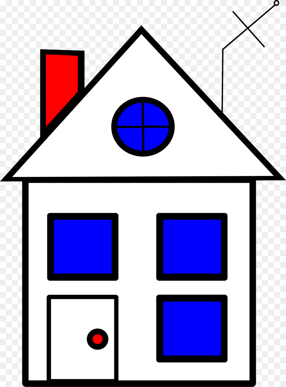 Small White House With Blue Windows Clipart, Outdoors Png Image