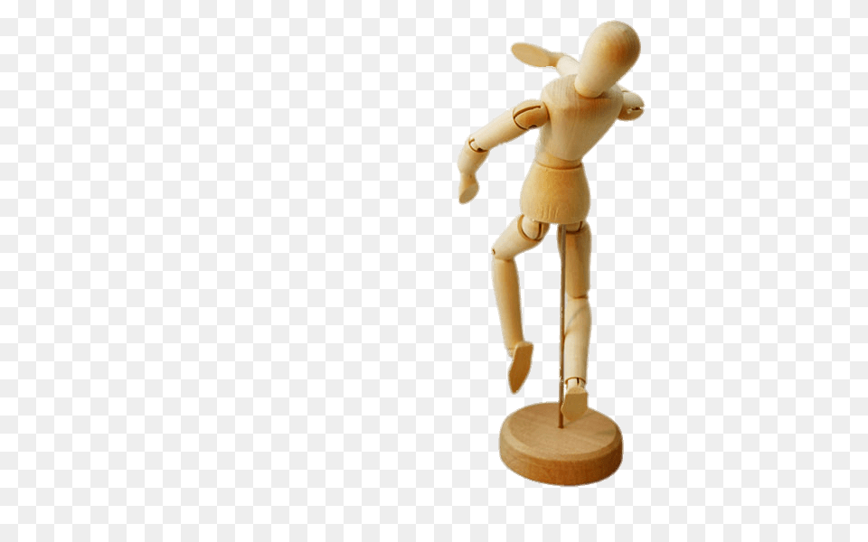 Small Wooden Articulated Mannequin Back, Figurine, Toy Png