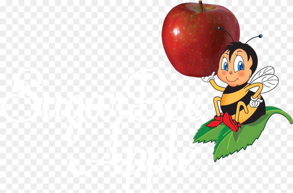 Smaller Sugarbeelogostackedcmykwithnewapple Sugarbee Sugar Bee Apple Logo Svg, Produce, Plant, Fruit, Food Free Png