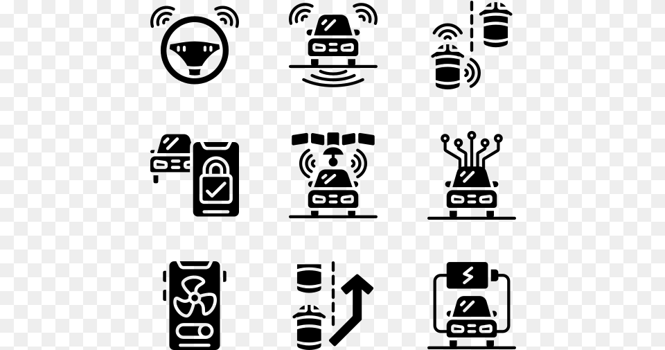 Smart Car Icons Gray Free Png Download