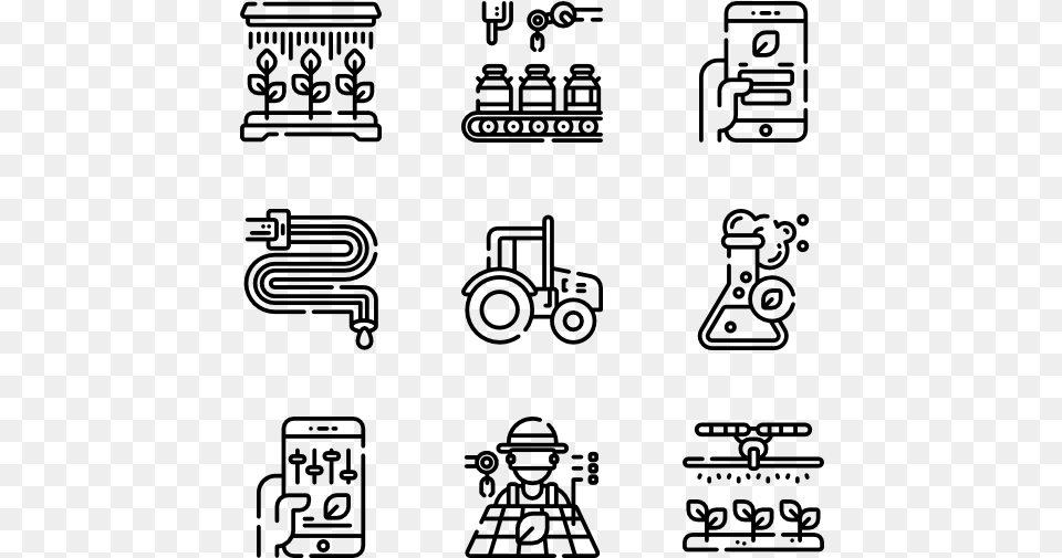 Smart Farm Vector Electric Icon, Gray Png