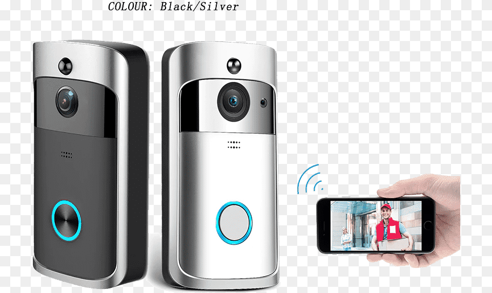 Smart Home Doorbell Hd Camera Wifi Night Vision Video Doorbell, Electronics, Mobile Phone, Phone, Person Png