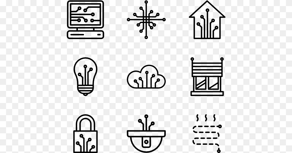 Smart Home System Objectives Line Icon, Gray Png