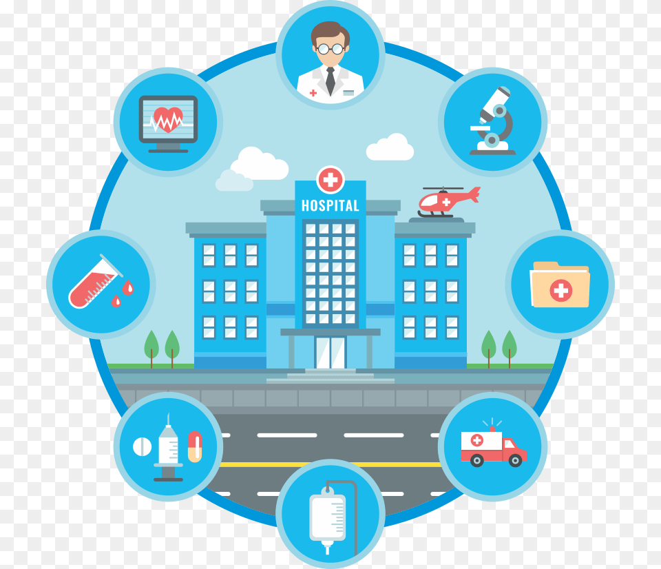 Smart Hospital Disruptive Healthcare, City, Adult, Person, Man Free Png