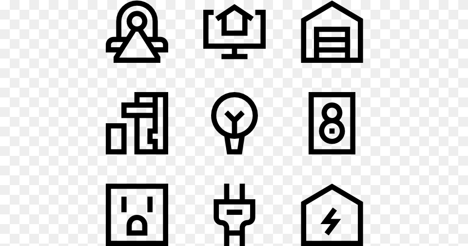 Smart House Playground Icons, Gray Png