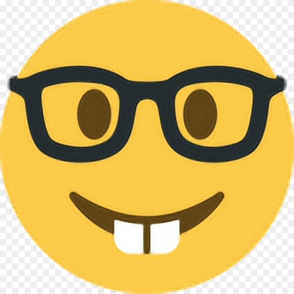 Smart Nerd Geek Dork Teeth Glasses Spectacles Emoji Nerd Emoji Twitter, Accessories, Photography, Person, Head Free Png