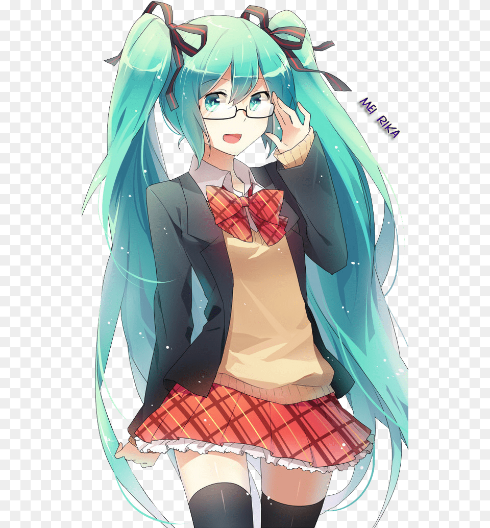 Smart School Girl Miku Hatsune Miku School Render, Book, Comics, Publication, Adult Free Transparent Png