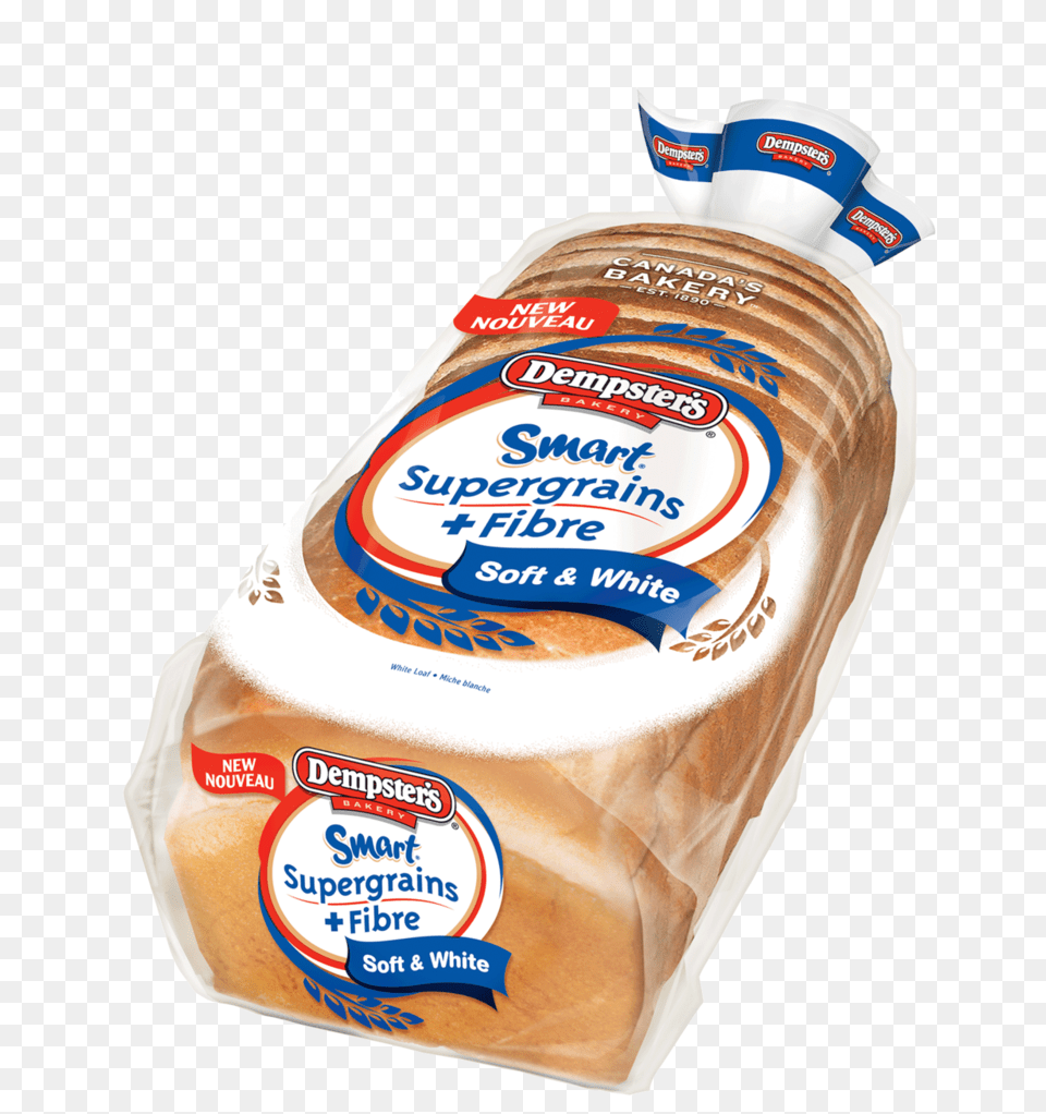 Smart Supergrains Fibre White Loaf Dempster, Bread, Food, Ketchup Png Image
