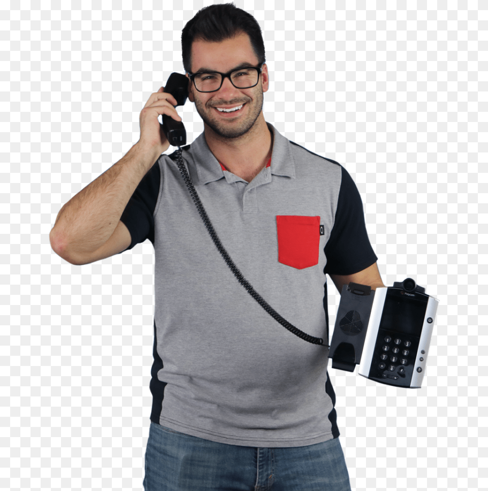 Smartphone, T-shirt, Person, Man, Male Free Png Download