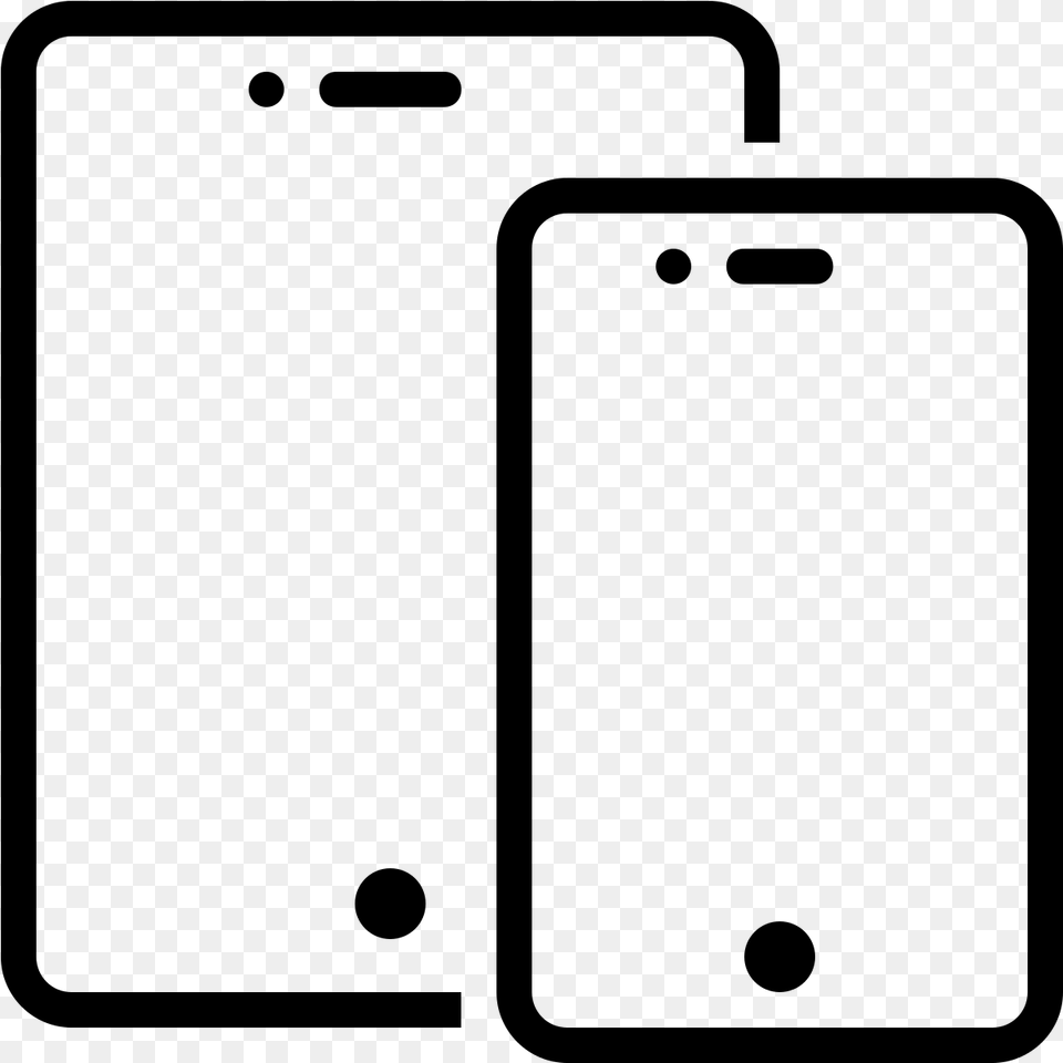 Smartphone And Tablet Icon, Gray Free Png