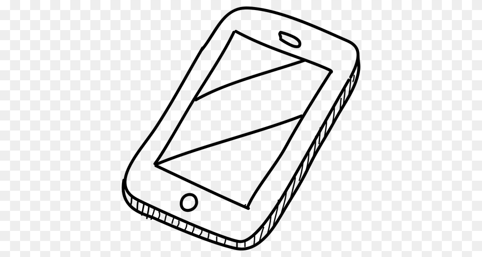 Smartphone Hand Drawn Icon, Electronics, Mobile Phone, Phone, Device Free Transparent Png
