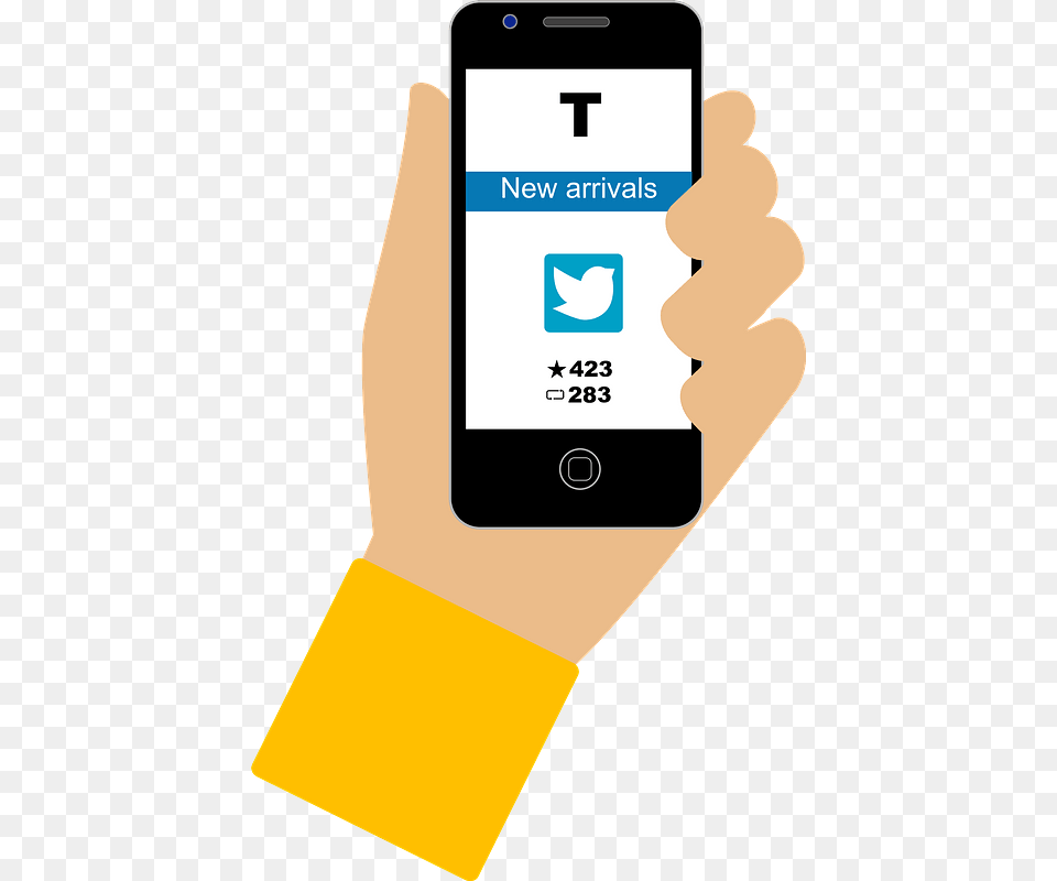 Smartphone Hand Twitter Clipart Iphone, Electronics, Mobile Phone, Phone Free Png