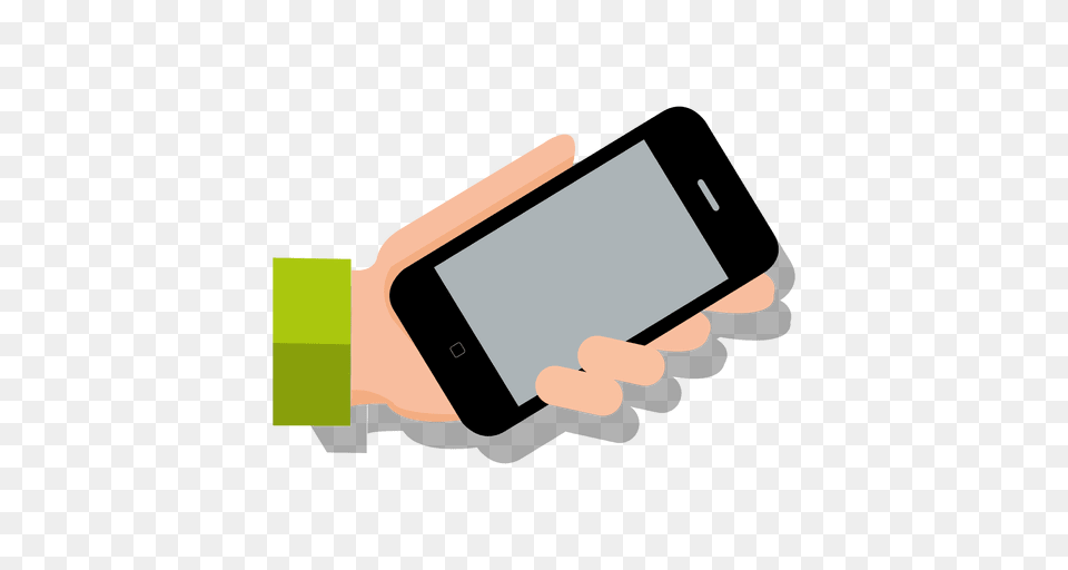 Smartphone On Hand Cartoon, Electronics, Mobile Phone, Phone, Texting Free Transparent Png