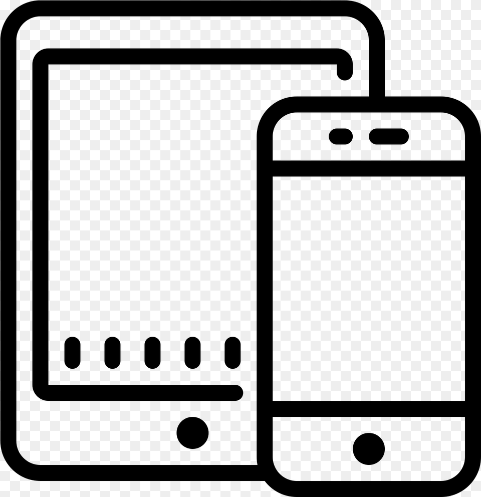 Smartphone Tablet Icon Mobile And Tablet Icon, Gray Free Png Download