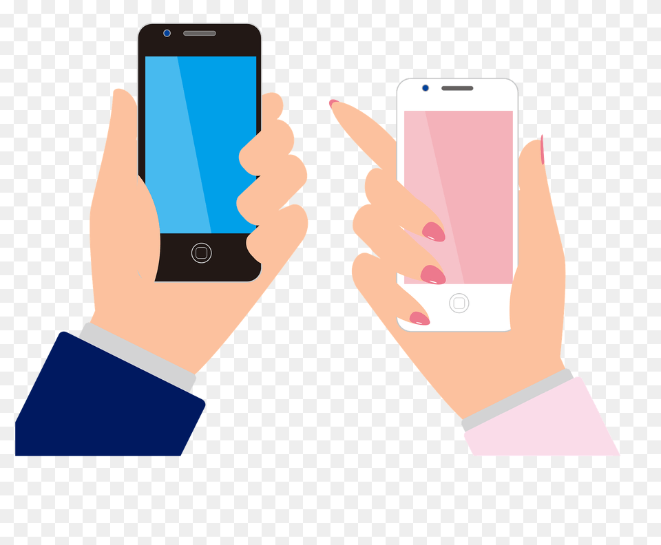 Smartphones Held By Hands Clipart, Electronics, Mobile Phone, Phone Free Png Download