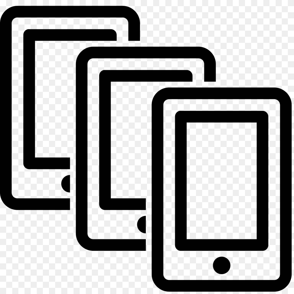 Smartphones Icon, Gray Free Png