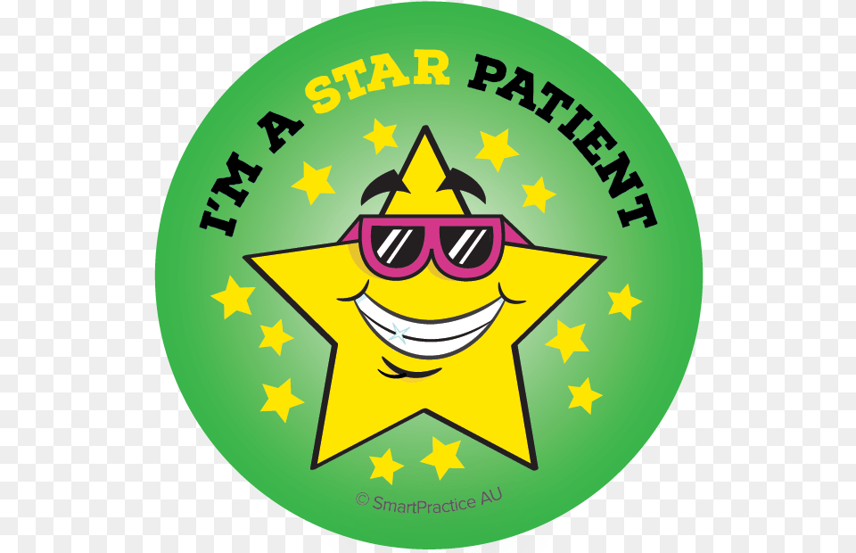 Smartpractice Australia Iu0027m A Star Patient Sticker Emblem, Symbol, Badge, Logo, Star Symbol Png Image