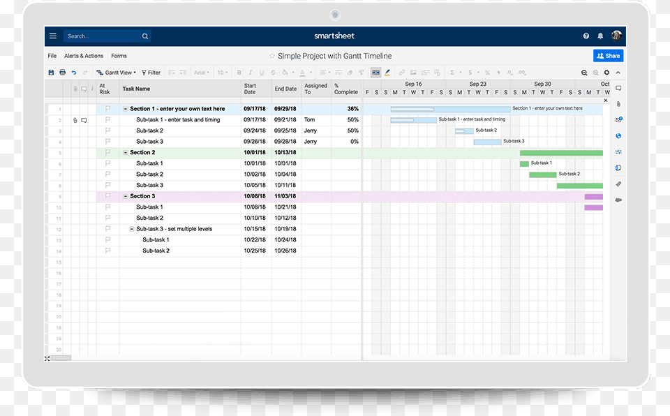 Smartsheet Project Plan, Chart, Gantt Chart, Computer Hardware, Electronics Free Png Download