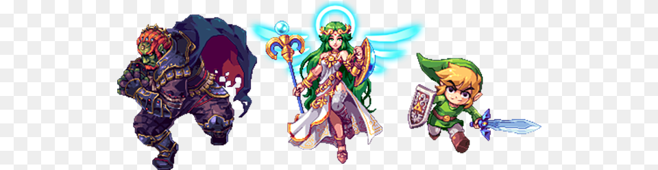 Smash Bros Characters Turned Into Gorgeous Pixel Art Palutena Goddess Of Light, Book, Publication, Comics, Adult Free Png