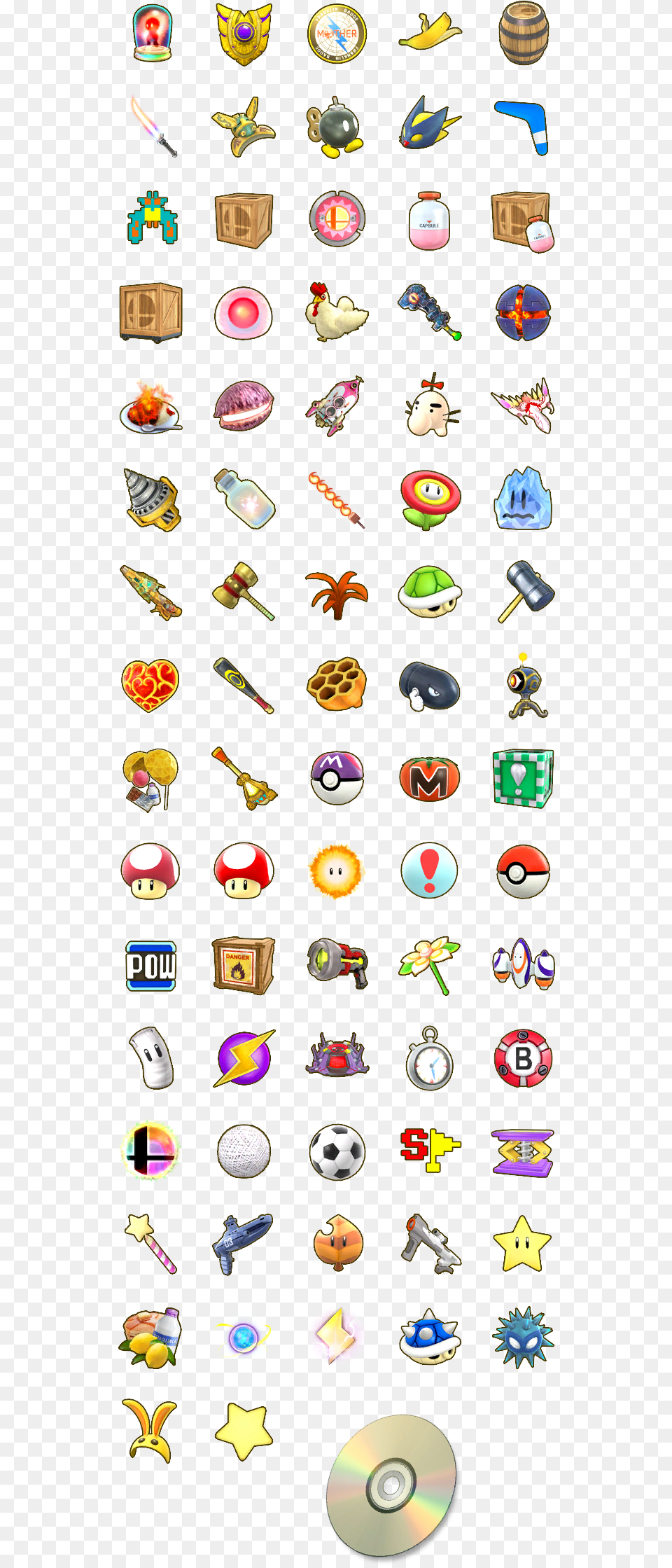 Smash Bros Item Icons, Badge, Logo, Symbol, Disk Free Png