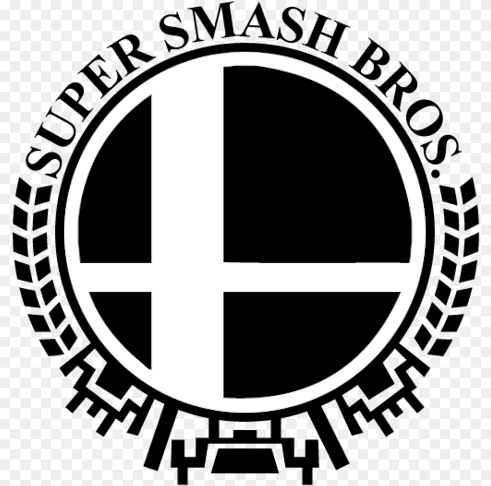 Smash Bros Logo Black And White, Cross, Symbol, Disk Png