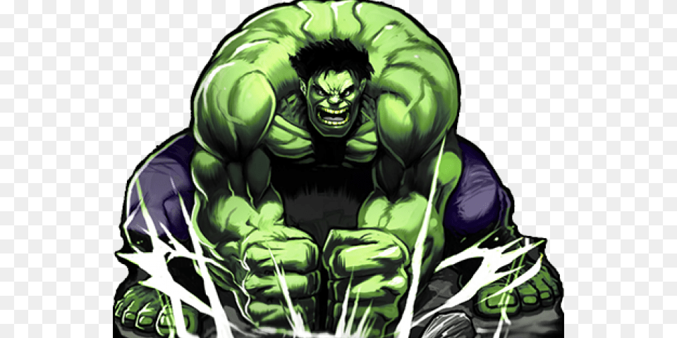 Smash Clipart Incredible Hulk Clip Art Stock Hulk Smashing Ground, Green, Adult, Male, Man Png