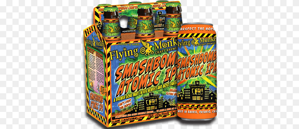 Smashbombatomica Flying Monkeys Beer Ipa, Alcohol, Beverage, Can, Tin Free Png