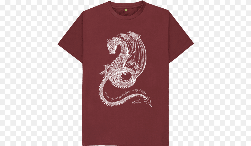 Smaug T Shirt Serpent, Clothing, T-shirt, Maroon Png