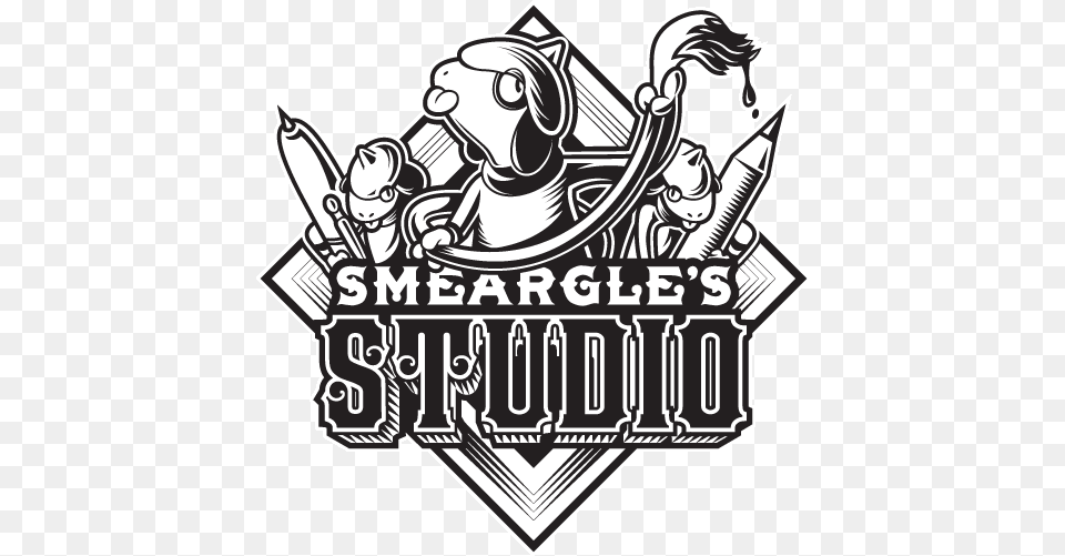 Smeargles Studio Smeargle Logo Illustration, Emblem, Symbol, Head, Person Png Image