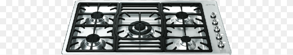 Smeg 90cm Stainless Steel Gas Cooktop Pga95 4 Smeg, Appliance, Burner, Device, Electrical Device Png