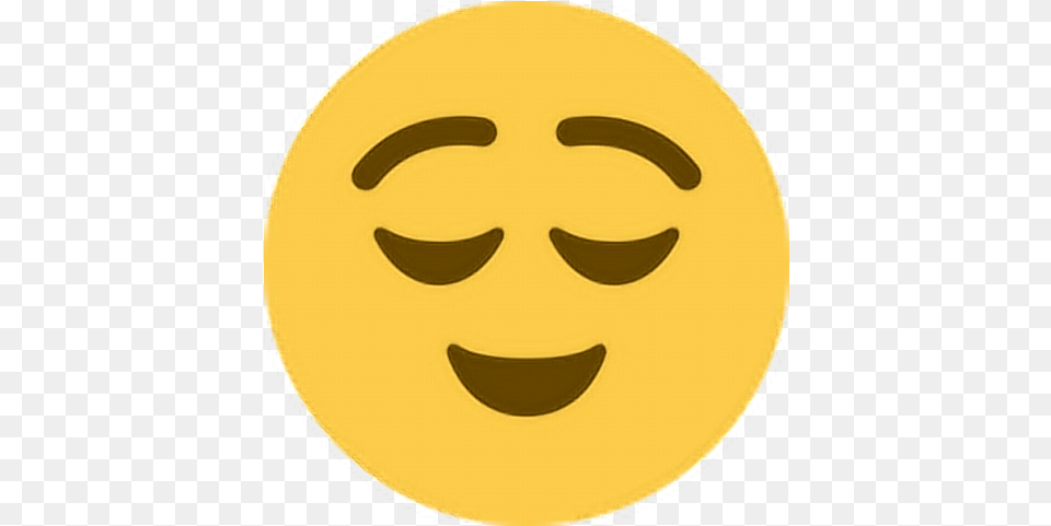 Smile Emoji Emoticon Face Expression Relieved Emoji Twitter, Head, Person, Logo, Food Png Image