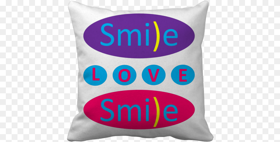 Smile Love Smile Pillow Cover Pillow, Cushion, Home Decor, Can, Tin Free Png