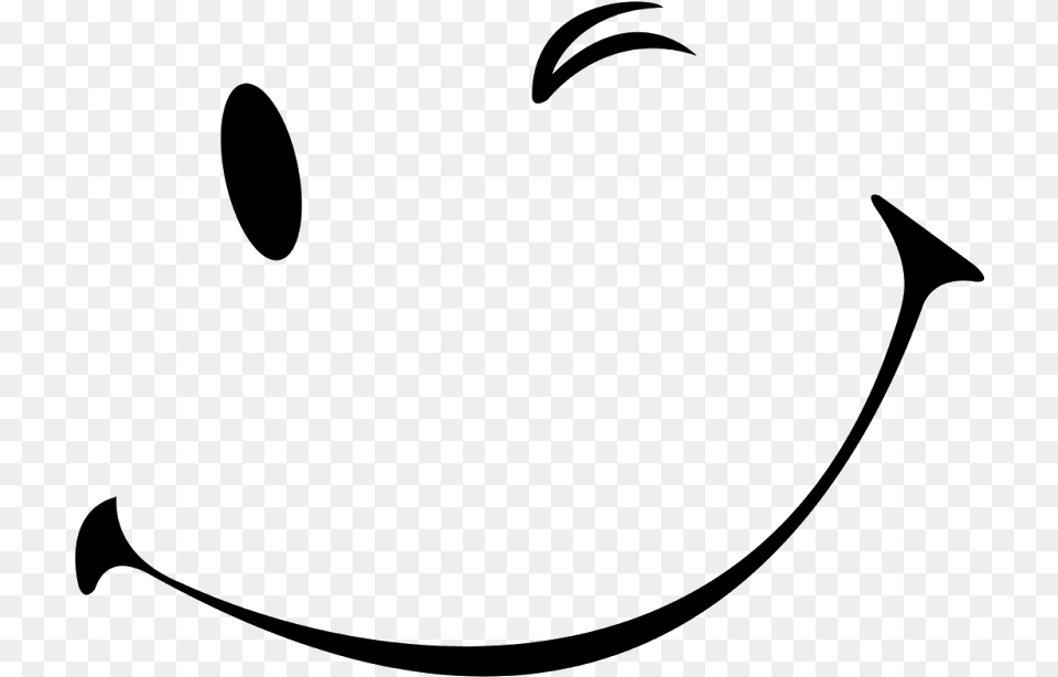Smile Mouth Wink Smiley Face, Gray Free Png Download