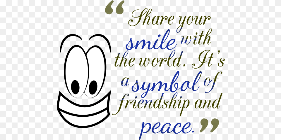 Smile Quotes Picture Cartoon, Text, Blackboard, Handwriting Free Transparent Png
